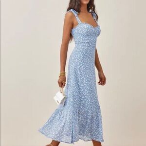 Reformation Blue Floral Dress